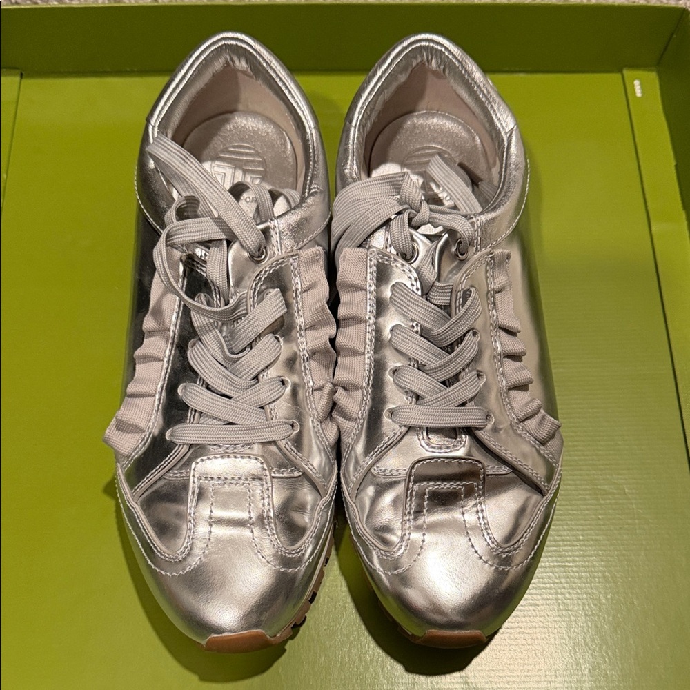 Tory Burch/Sport Silver Women's Ruffle Sneakers